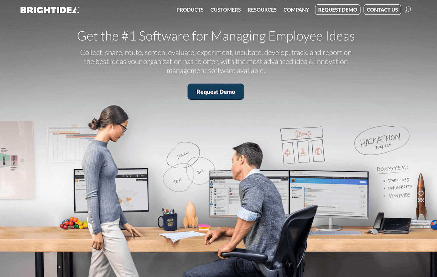Brightidea homepage: Software for managing employee ideas
