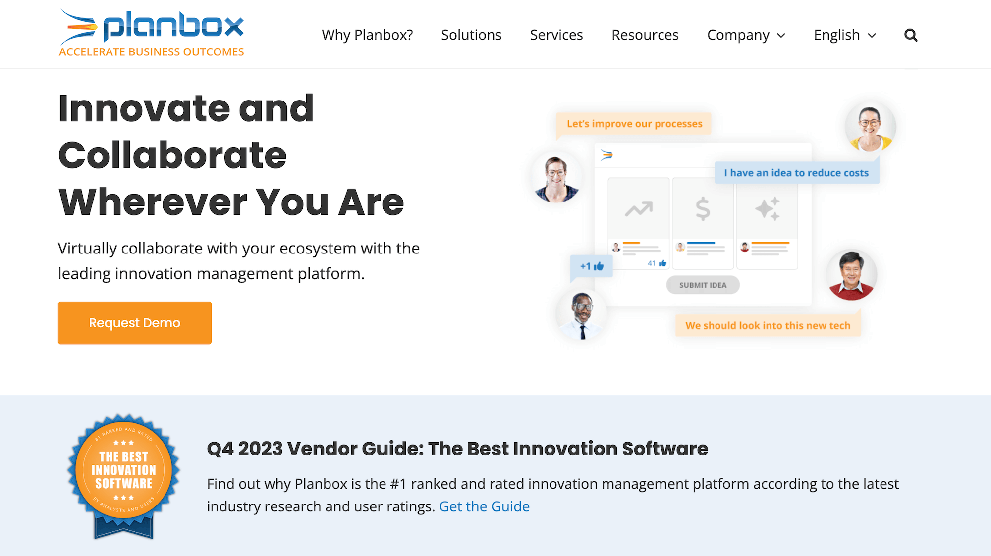 Planbox homepage: Innovate and collaborate wherever you are