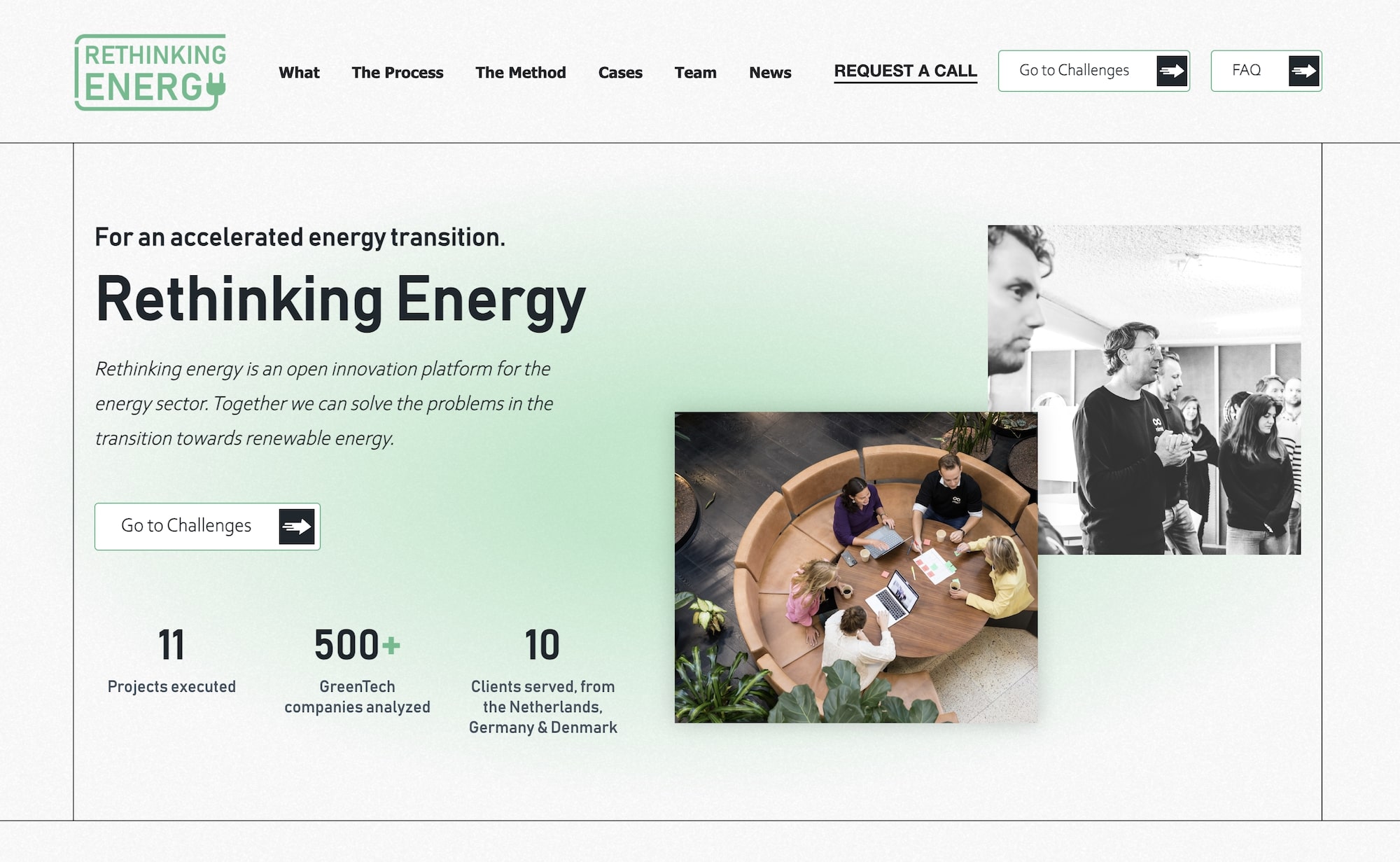 Rethinking Energy homepage: Open innovation platform for the energy sector